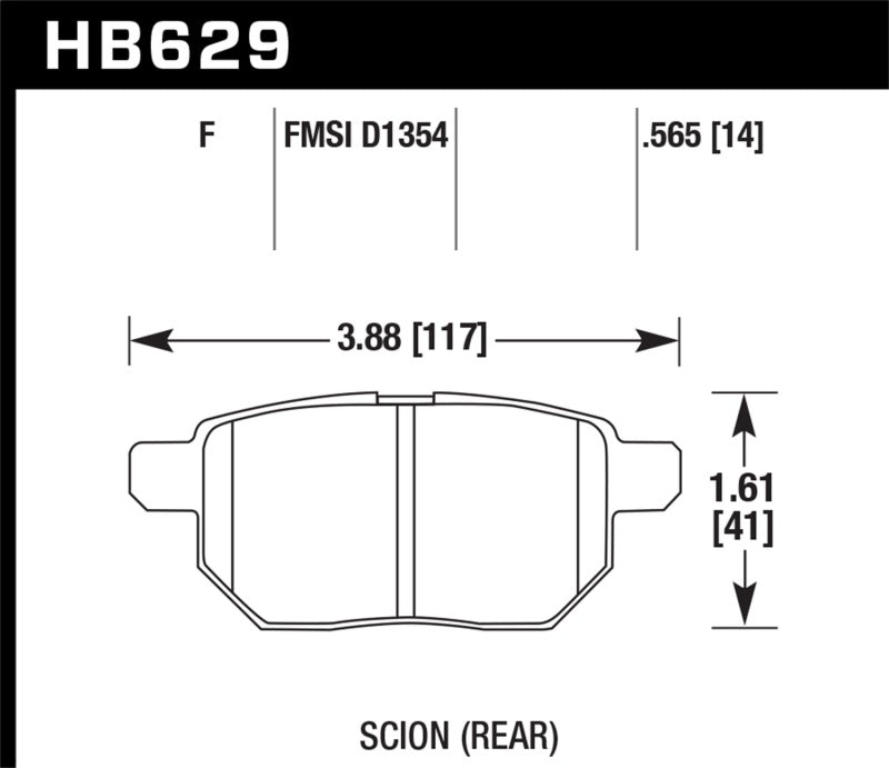 Hawk 08-15 Scion xB HPS 5.0 Rear Brake Pads-SR1 Performance