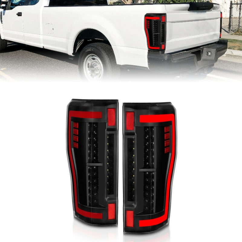 ANZO 2017+ Ford F-250 LED Taillights - Black/Clear-SR1 Performance
