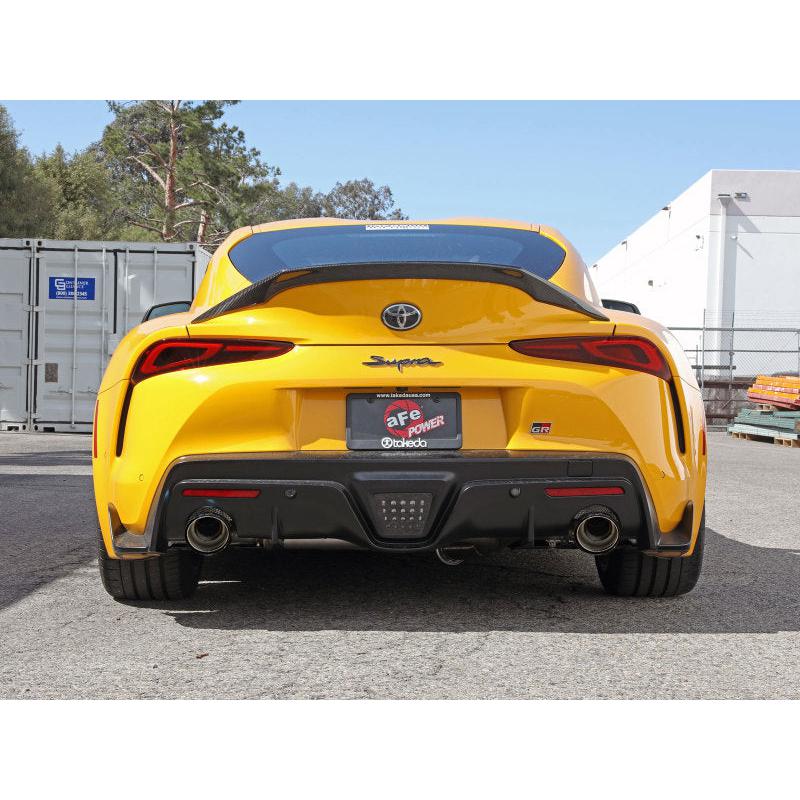 aFe POWER Takeda 2021 Toyota Supra 2.0L (t) 2.5in-3in 304 SS CB Exhaust w/ Carbon Tips-SR1 Performance