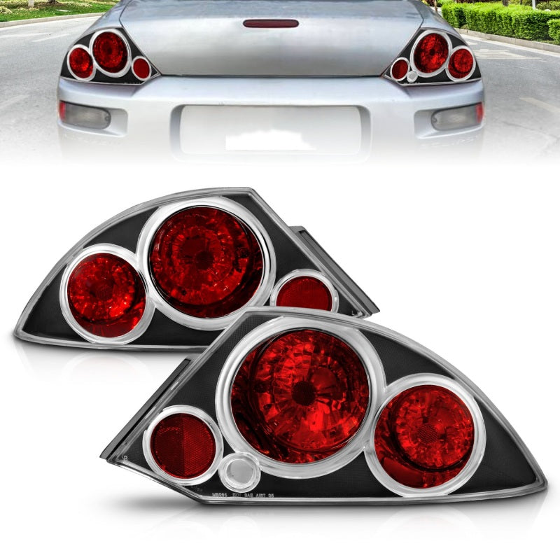 ANZO 2000-2005 Mitsubishi Eclipse Taillights Black-SR1 Performance