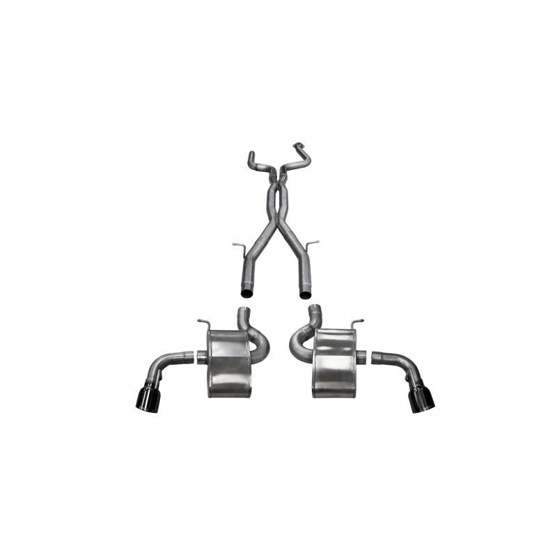 Corsa 16-18 Chevy Camaro SS Xtreme 2.75in Cat-Back Dual Rear Exit w/ Single 4.5in Black PVD-SR1 Performance