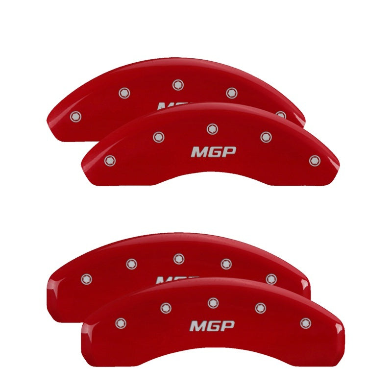 MGP 4 Caliper Covers Engraved Front & Rear No bolts/Sport Red finish silver-SR1 Performance