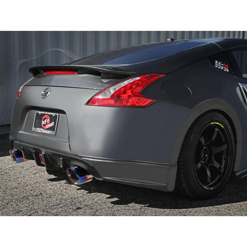 aFe Takeda 09-20 Nissan 370z 2-1/2 IN 304 Stainless Steel Cat-Back Exhaust System w/ Blue Flame Tip-SR1 Performance