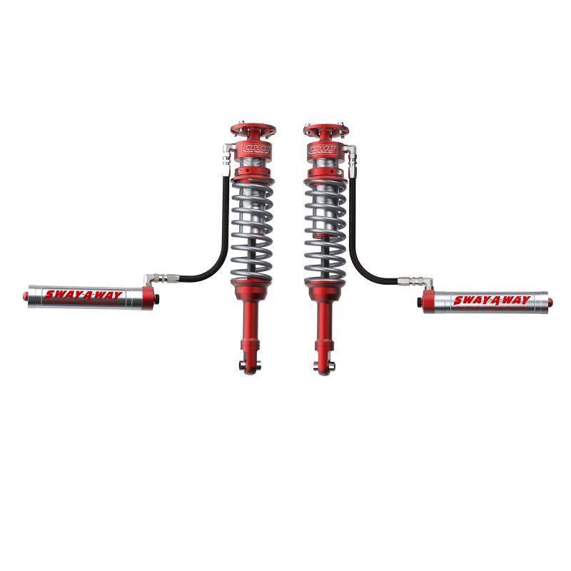 aFe Sway-A-Way 10-14 F150/Raptor 6.2L 3.0 Front Coilover Kit w/ Remote Reservoirs and Compr Adjuster-SR1 Performance