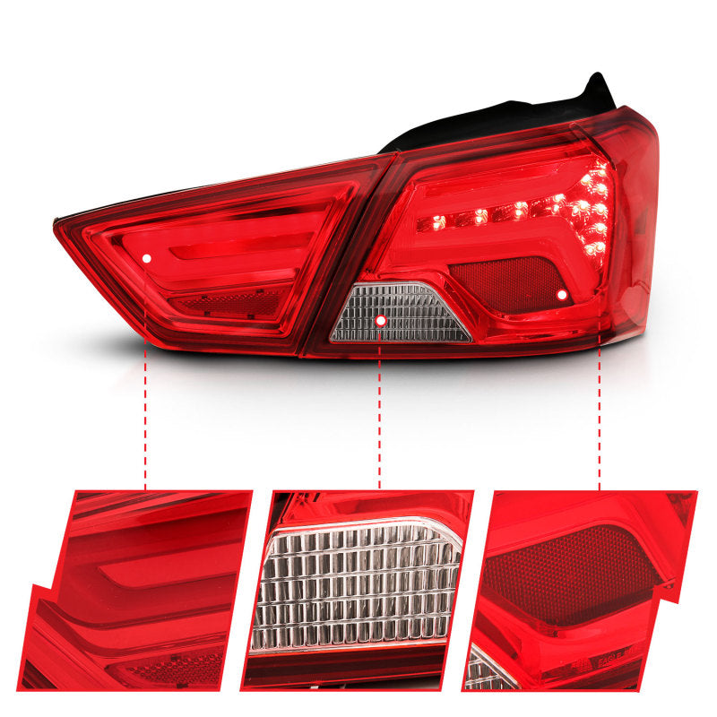 ANZO 14-18 Chevrolet Impala LED Taillights Red/Clear-SR1 Performance