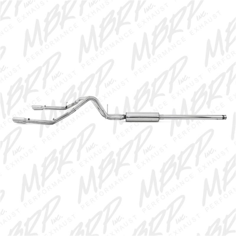 MBRP 14 Chevy/GMC 1500 Silverado/Sierra 4.3L V6/5.3L V8 Dual Split Rear T409 3in Cat Back Exhaust-SR1 Performance