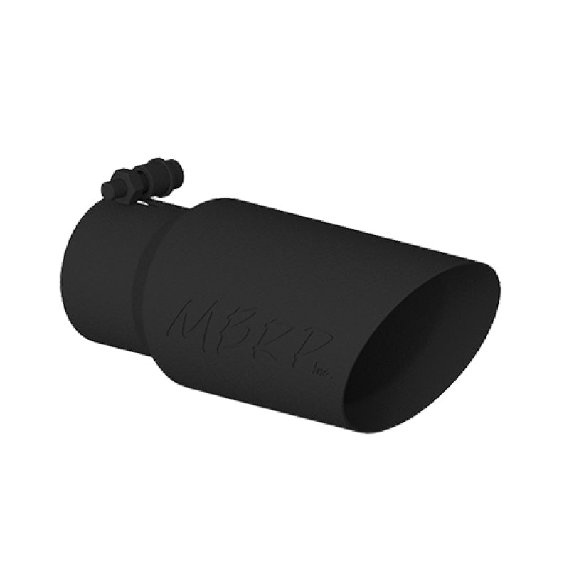 MBRP Universal Tip 4in OD 3in Inlet 10in Length Dual Wall Angled End Black-SR1 Performance