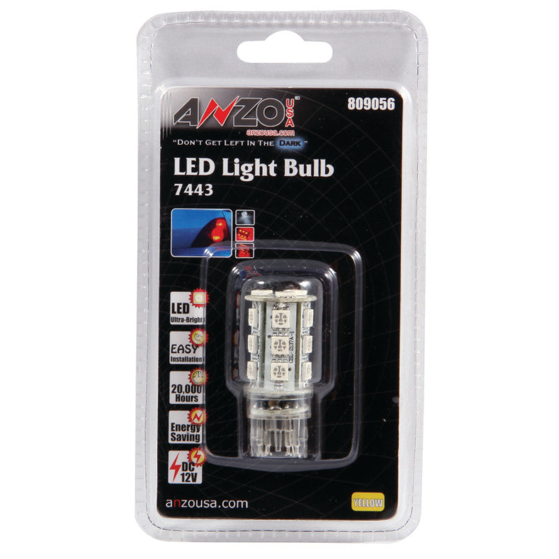 ANZO LED Bulbs Universal 7445 Amber - 18 LEDs 1 3/4in Tall-SR1 Performance