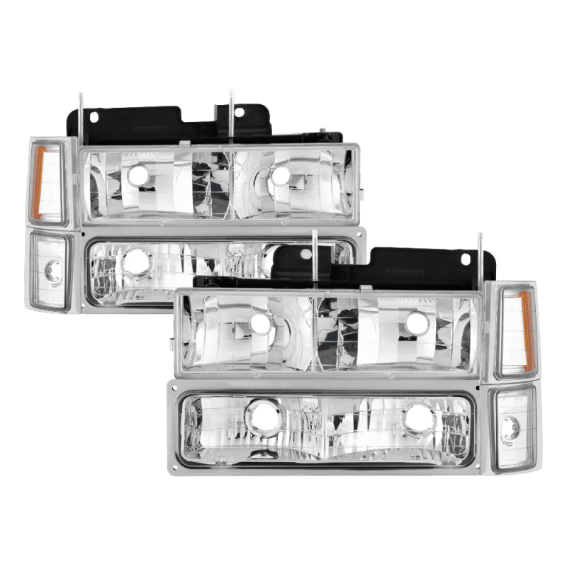 Xtune Chevy Suburban 94-98 Headlights w/ Corner & Parking Lights 8pcs Chrome HD-JH-CCK88-AM-C-SET-SR1 Performance