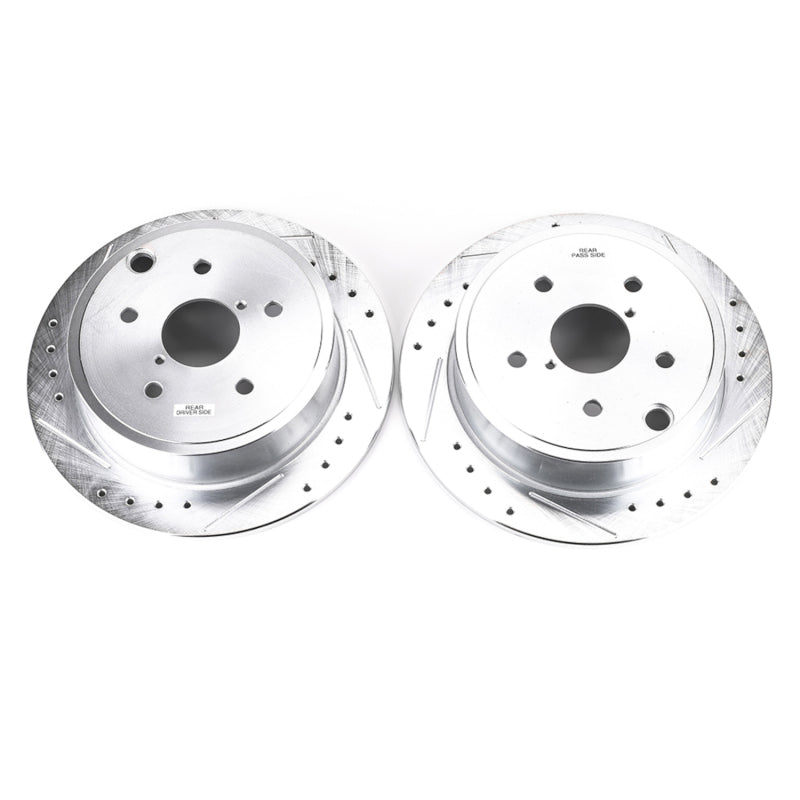 Power Stop 15-19 Subaru WRX Rear Evolution Drilled & Slotted Rotors - Pair-SR1 Performance