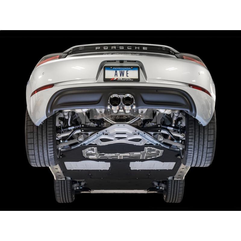 AWE Tuning Porsche 718 Boxster / Cayman Touring Edition Exhaust - Chrome Silver Tips-SR1 Performance