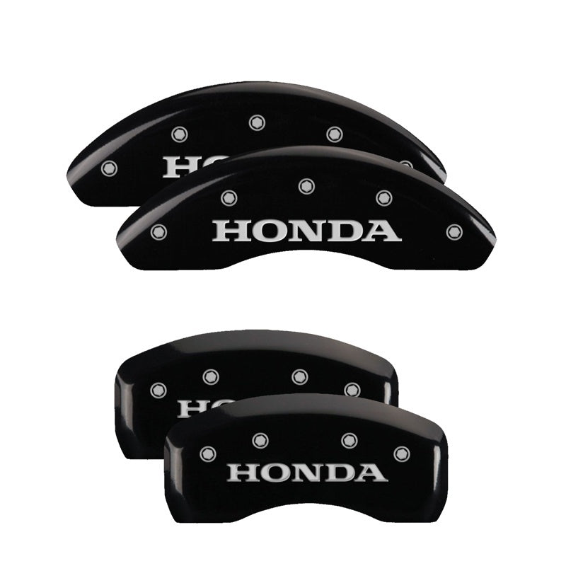MGP 4 Caliper Covers Engraved Front & Rear Honda Black finish silver-SR1 Performance