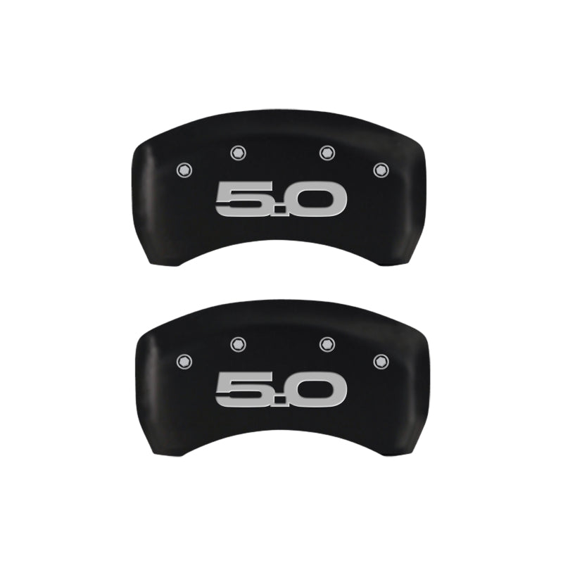 MGP 4 Caliper Covers Engraved Front 2015/Mustang Engraved Rear 2015/50 Red finish silver-SR1 Performance