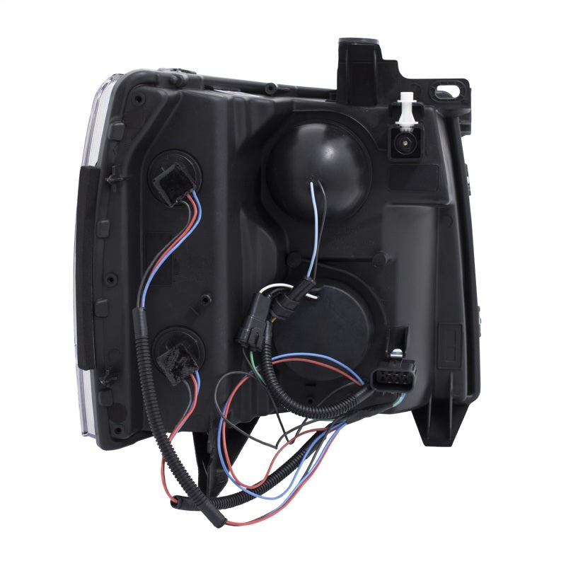 ANZO 2007-2013 Chevrolet Silverado 1500/2500 Projector Headlights w/ U-Bar Switchback Black w/ Amber-SR1 Performance