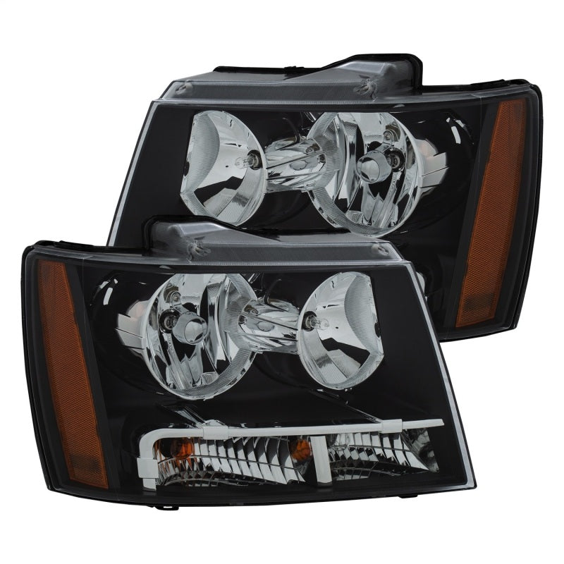 ANZO 2007-2014 Chevrolet Tahoe/Suburban Crystal Headlights Black-SR1 Performance