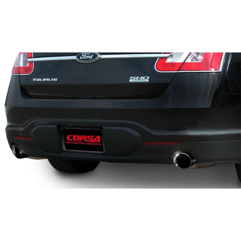 Corsa 2010-2019 Ford Taurus SHO 3.5L V6 Turbo Sport Cat-Back Exhaust w/ Dual 4in Black Tips-SR1 Performance