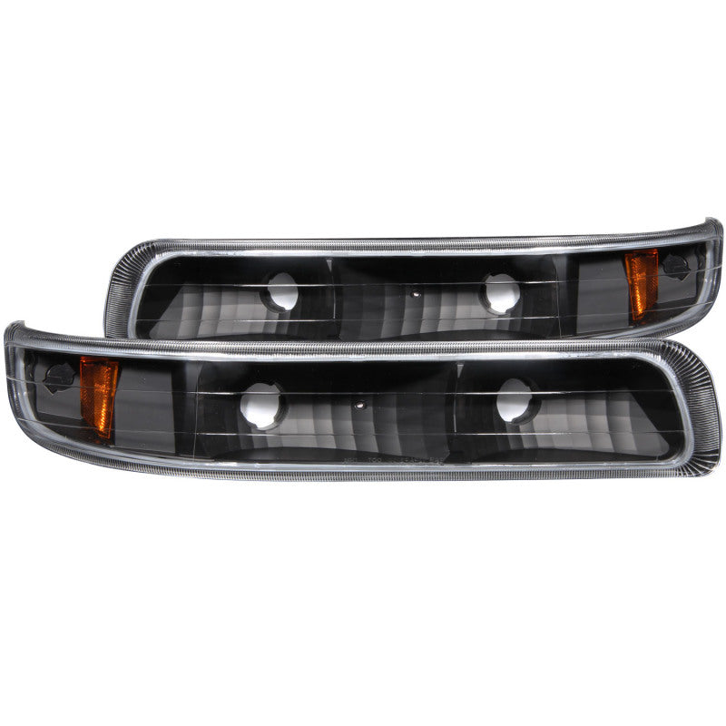 ANZO 1999-2002 Chevrolet Silverado 1500 Euro Parking Lights Black w/ Amber Reflector-SR1 Performance