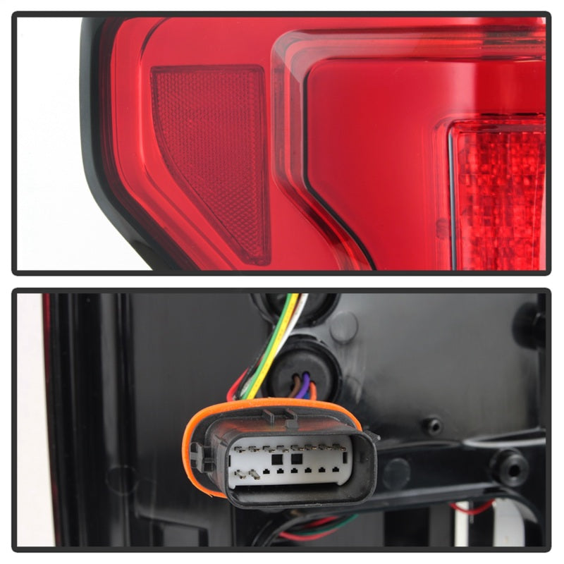 Spyder 15-18 Ford F-150 LED Tail Lights (w/Blind Spot) - Red Clear (ALT-YD-FF15015BS-LBLED-RC)-SR1 Performance
