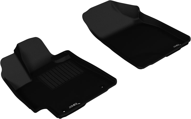 3D MAXpider 2008-2013 Toyota Highlander Gas Kagu 1st Row Floormat - Black-SR1 Performance