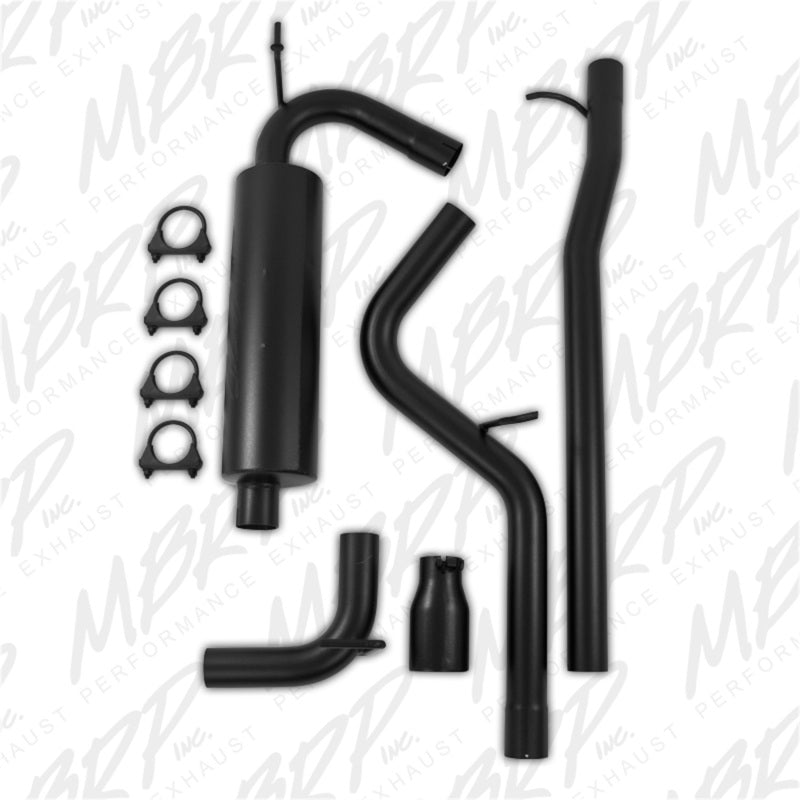 MBRP 12 Jeep Wrangler/ Rubicon 3.6L Cat Back Single Rear Exit Black Exhaust-SR1 Performance