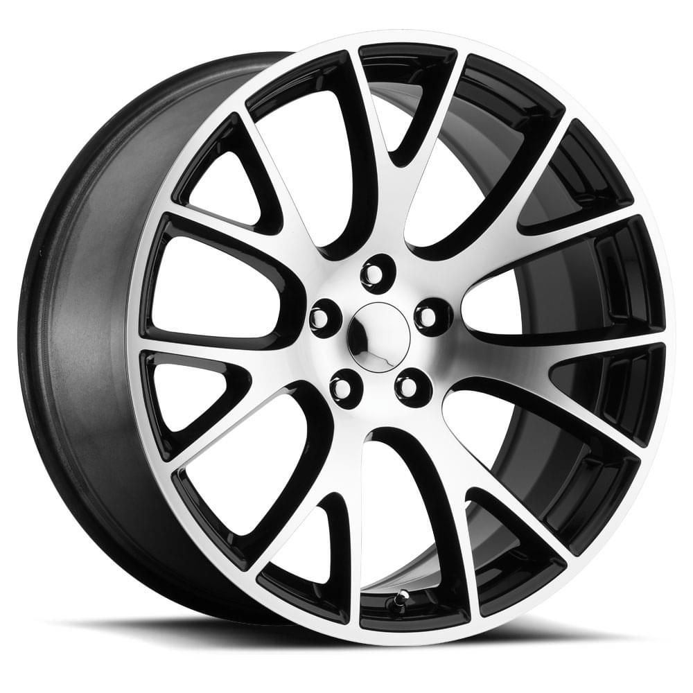 20X9.5 5X115 +15 HB 71.5 HELLCAT BLACK MACHINE FACE WITH CAP-SR1 Performance