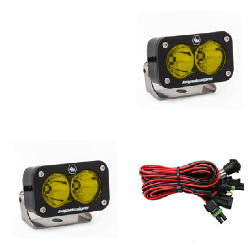 Baja Designs S2 Pro Series LED Light Pods Amber Lens Spot Pattern - Pair-SR1 Performance