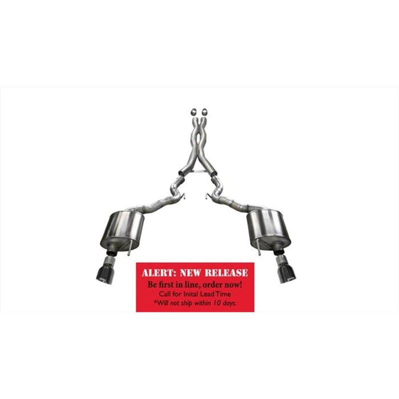 Corsa 2015-2017 Ford Mustang GT Convertible 5.0L V8 Black Sport Cat-Back Dual Rear Exit-SR1 Performance