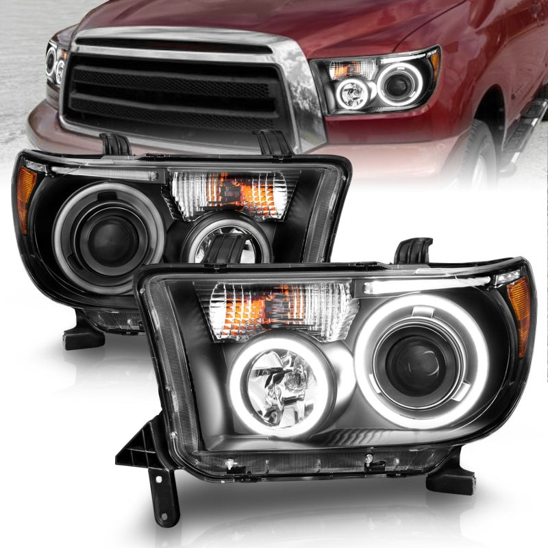 ANZO 2007-2013 Toyota Tundra Projector Headlights w/ Halo Black (CCFL)-SR1 Performance