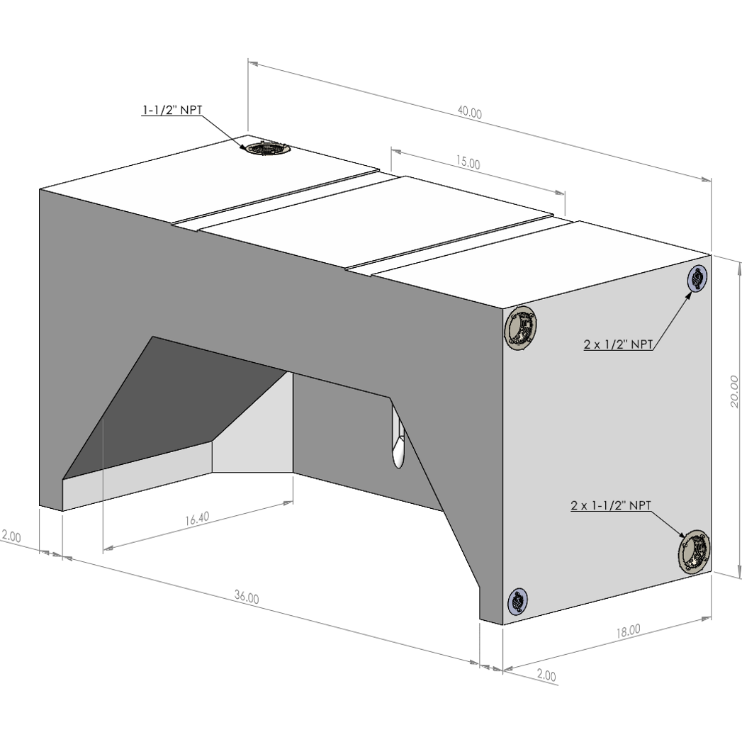 35 Gallon Wheel Well Tank For DRW Vans (Dually)