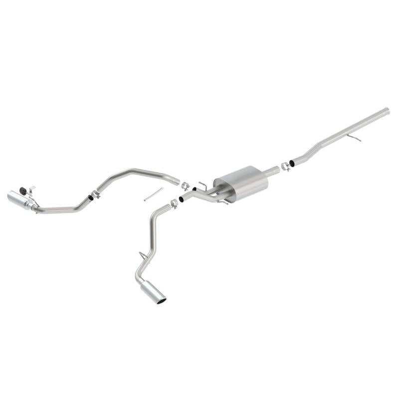 Borla 14 Silv/Sierra C/B Exh S-Type 1500 5.3L V8 AT/MT 2&4WD Ext Cab Split Side Exit-SR1 Performance