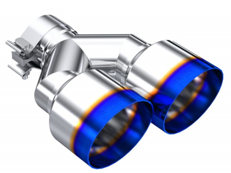 MBRP Burnt End Tip 2.5 ID Dual 4 OD Out 9.5 length Single wall 304 Stainless Steel Driver Side-SR1 Performance