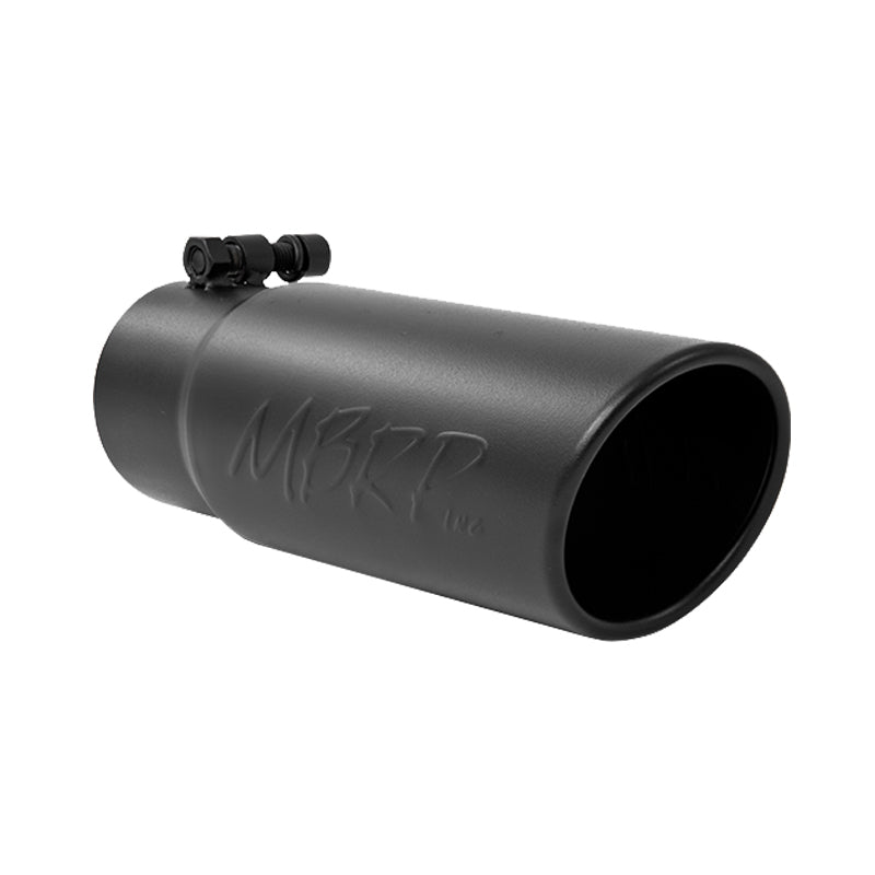 MBRP Universal Tip 3-1/2in O.D. Angled Rolled End - 3in ID Inlet 10in Length - Black-SR1 Performance