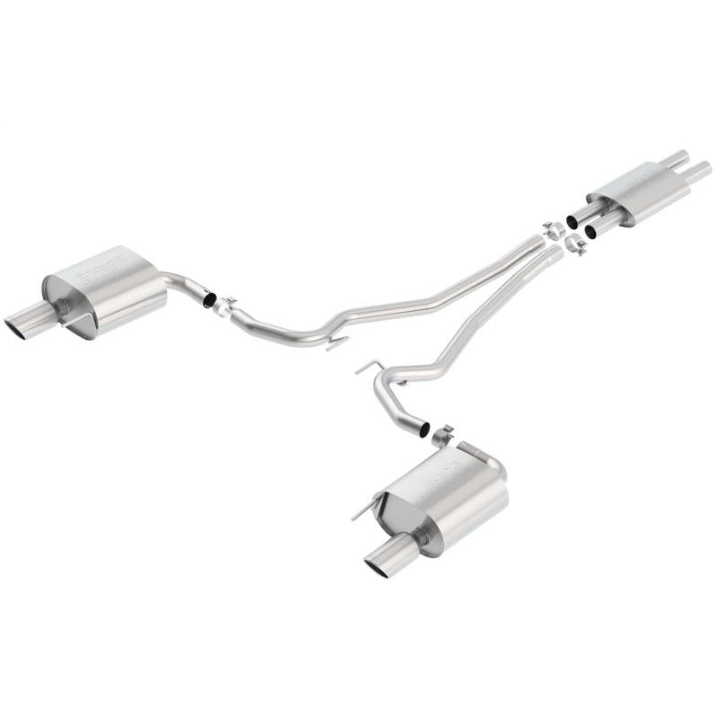 Borla Cat Back 15-17 Ford Mustang 3.7L V6 MT/AT 2.25in Pipe 4in Single Round Rolled Tips-SR1 Performance