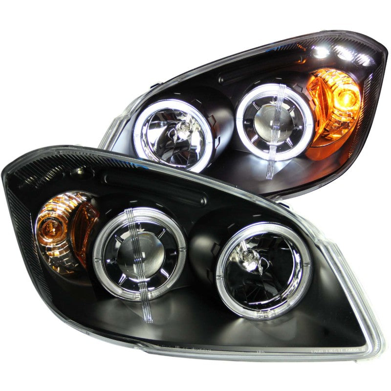 ANZO 2005-2010 Chevrolet Cobalt Projector Headlights w/ Halo Black w/ LED-SR1 Performance