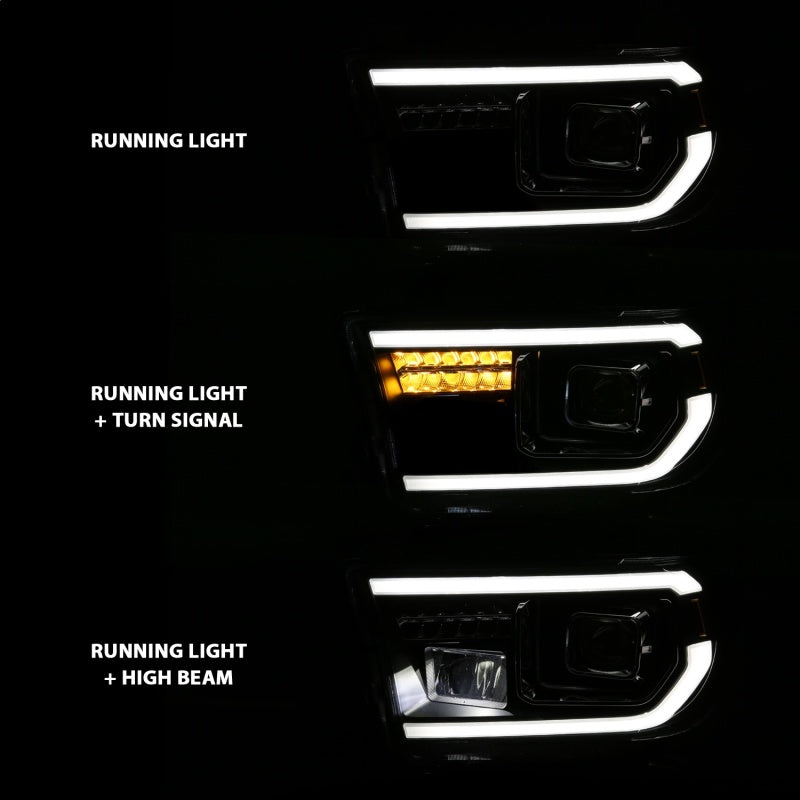 ANZO 2007-2014 Toyota Tundra Projector Light Bar H.L Black Amber(Led High Beam) (Halogen Version)-SR1 Performance