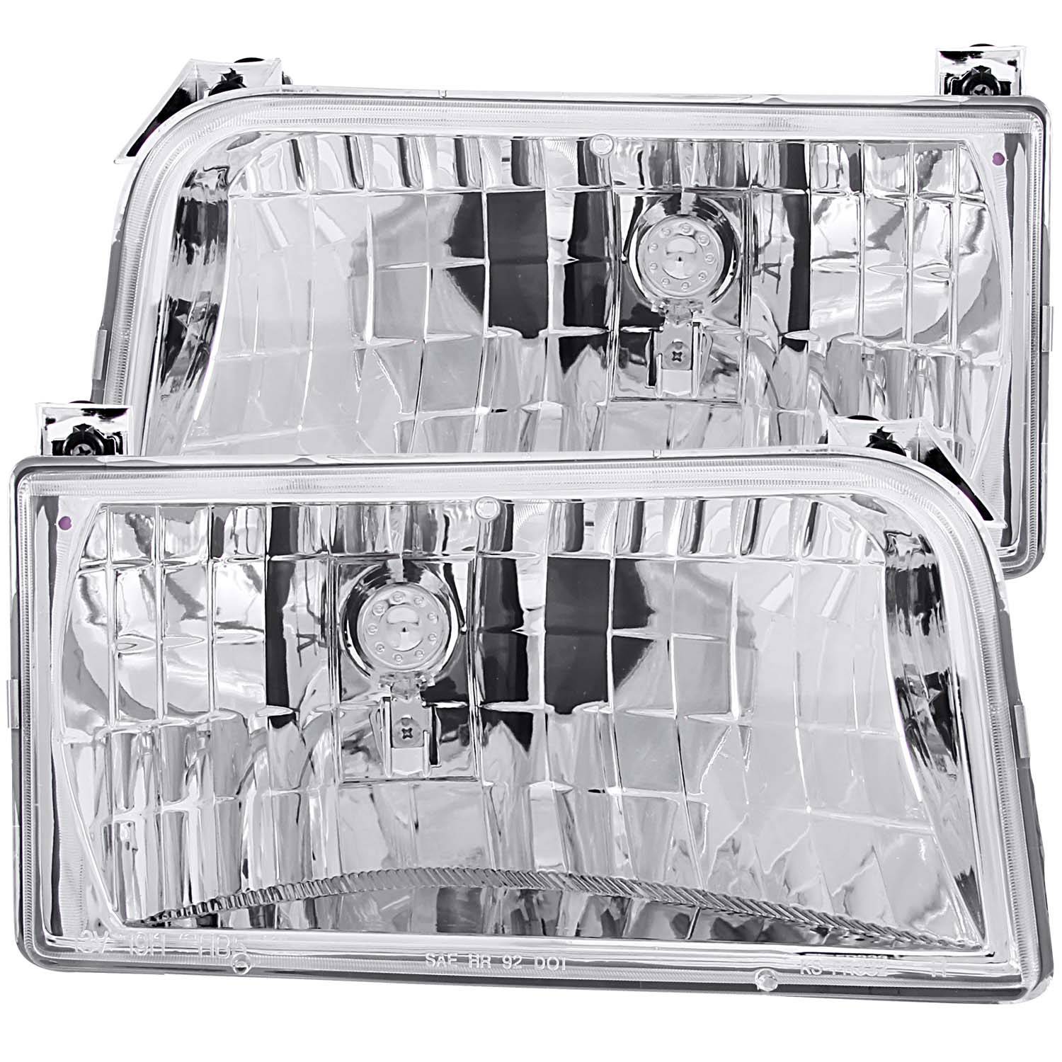 FORD F-150/BRONCO 92-96 / F-250/350 92-98 CRYSTAL HEADLIGHTS CHROME