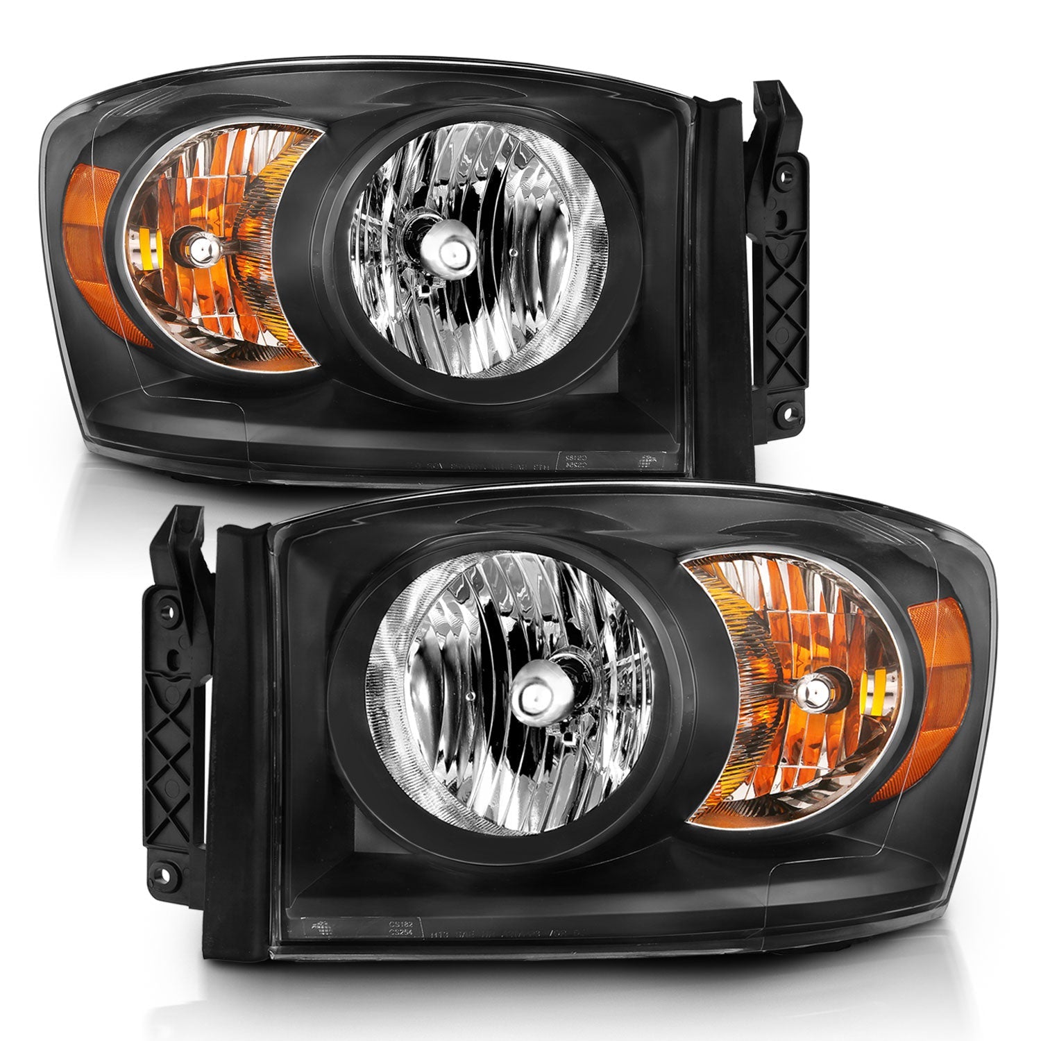DODGE RAM 1500 06-08 / 2500/3500 06-09 CRYSTAL HEADLIGHT BLACK