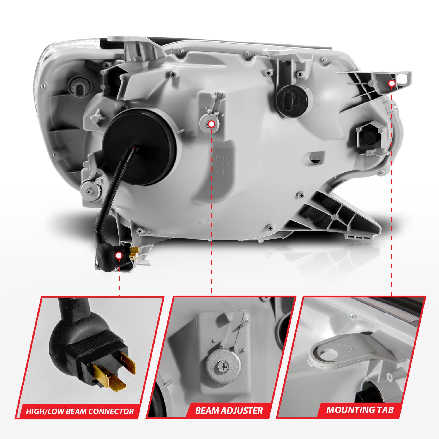 TOYOTA TACOMA 12-15 PROJECTOR LED PLANK STYLE SWITCHBACK HEADLIGHTS BLACK
