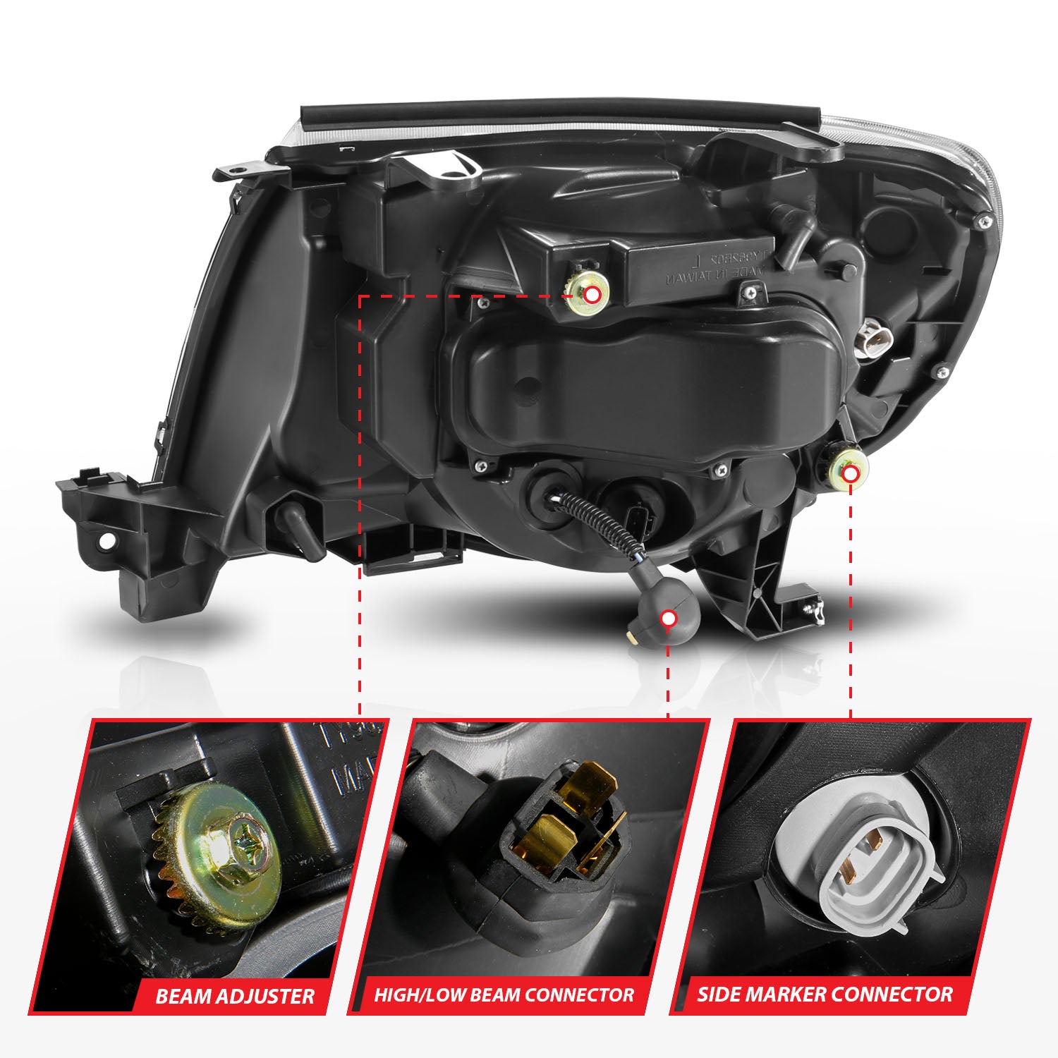 TOYOTA TACOMA 05-11 PROJECTOR LED PLANK STYLE HEADLIGHTS BLACK W/ SEQUENTIAL SIGNAL