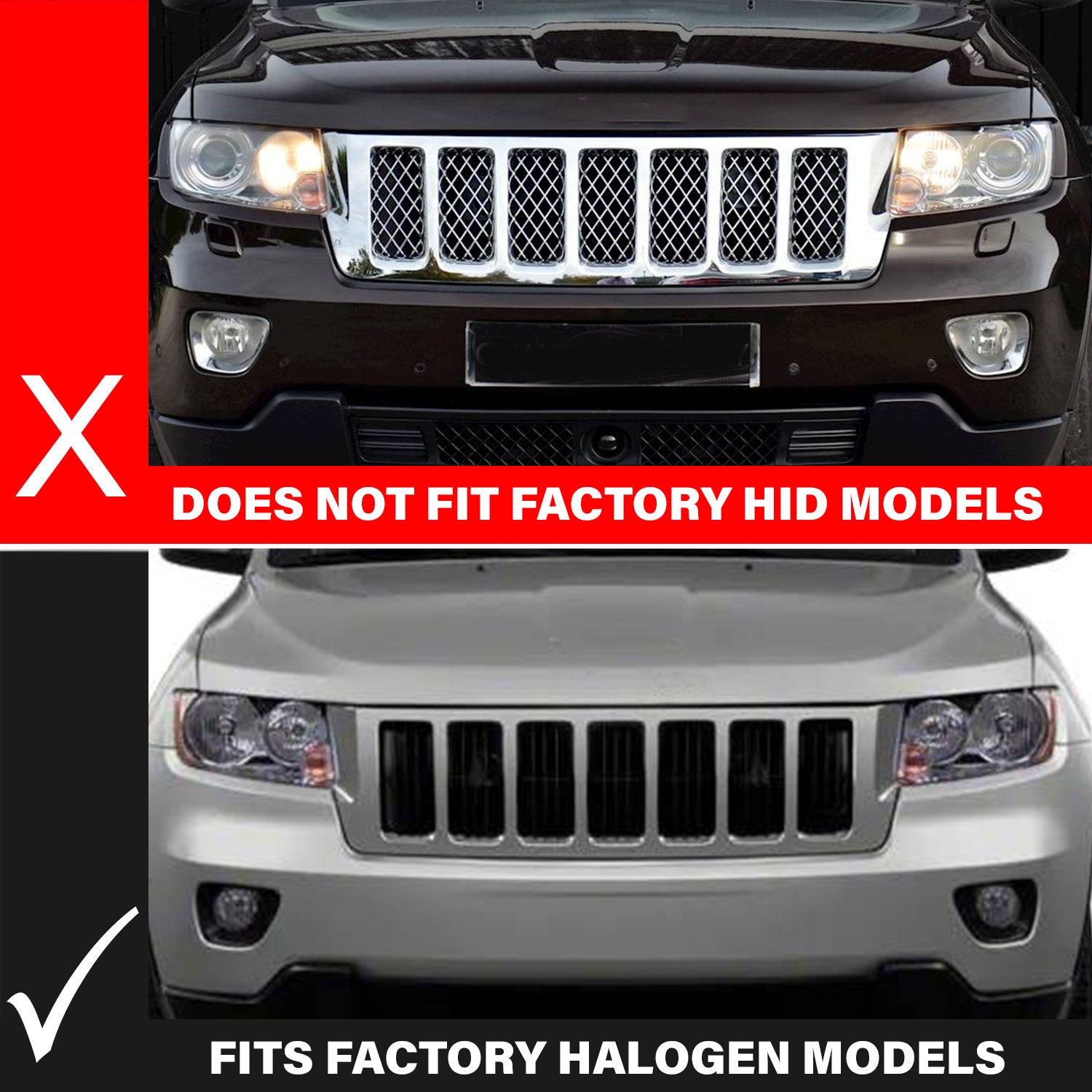 JEEP GRAND CHEROKEE 11-13 PROJECTOR SWITCHBACK PLANK STYLE HEADLIGHTS BLACK