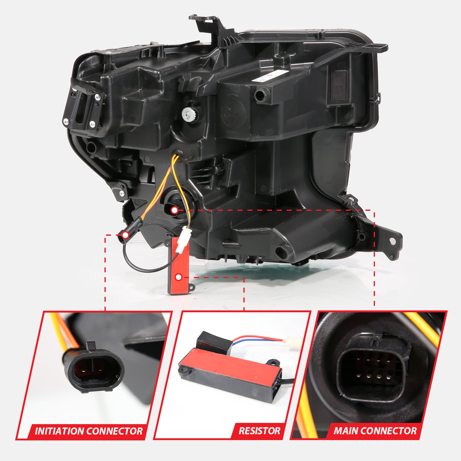 GMC SIERRA 1500 19-21 FULL LED PROJECTOR PLANK HEADLIGHTS BLACK W/ INITIATION & SEQUENTIAL