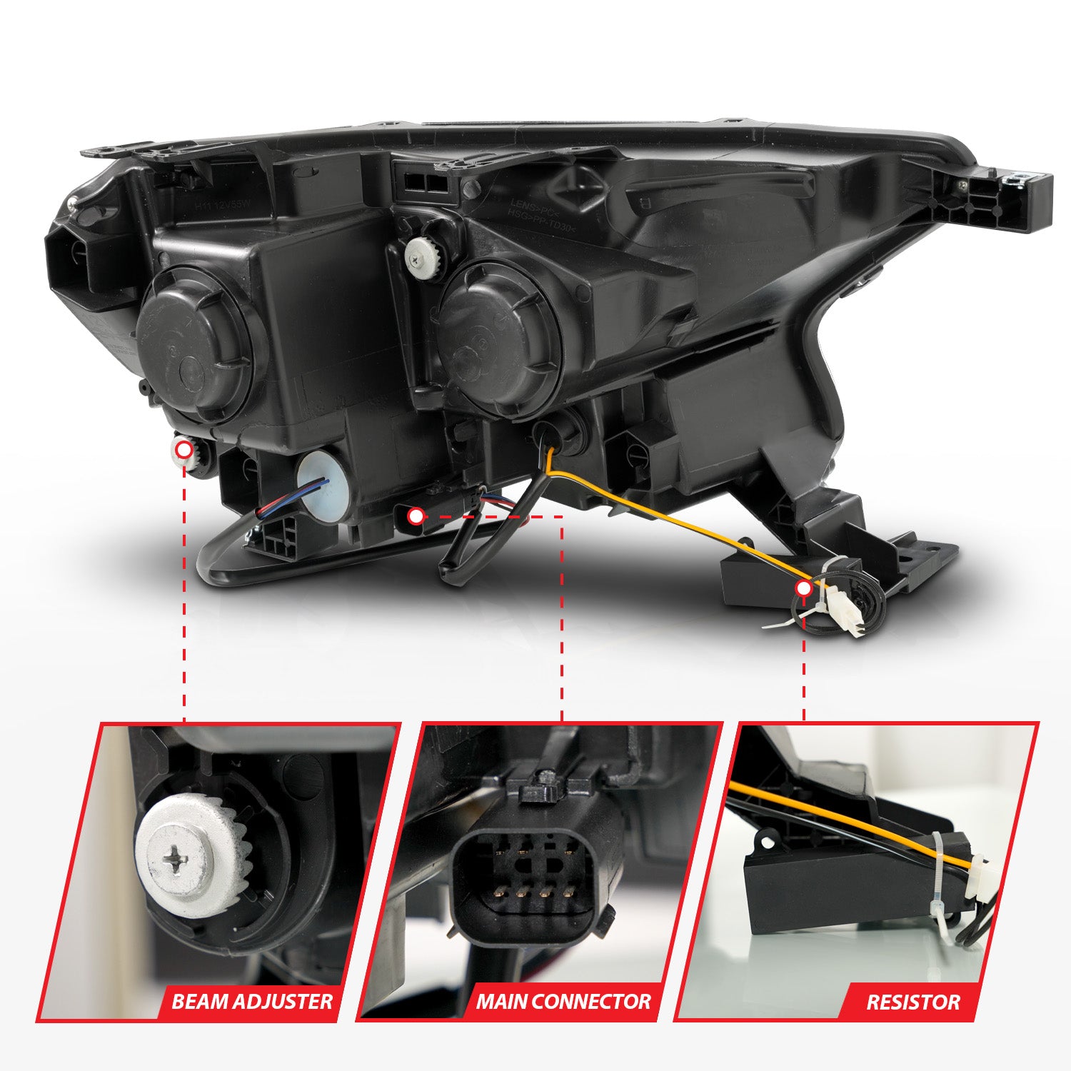FORD RANGER 19-23 FULL LED PROJECTOR HEADLIGHTS BLACK W/ INITIATION & SEQUENTIAL (FOR FACTORY HALOGEN MODEL)