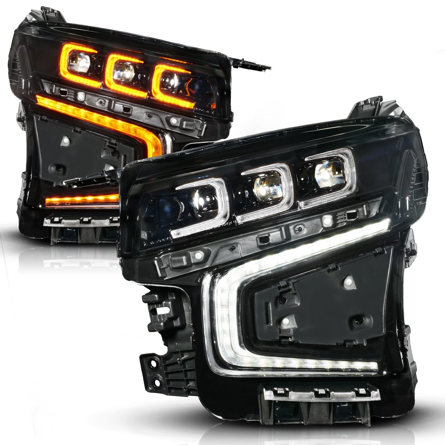 CHEVY TAHOE/SUBURBAN 21-24 Z-SERIES FULL LED PROJECTOR HEADLIGHTS BLACK W/ DRL SWITCH, INITIATION, & SEQUENTIAL