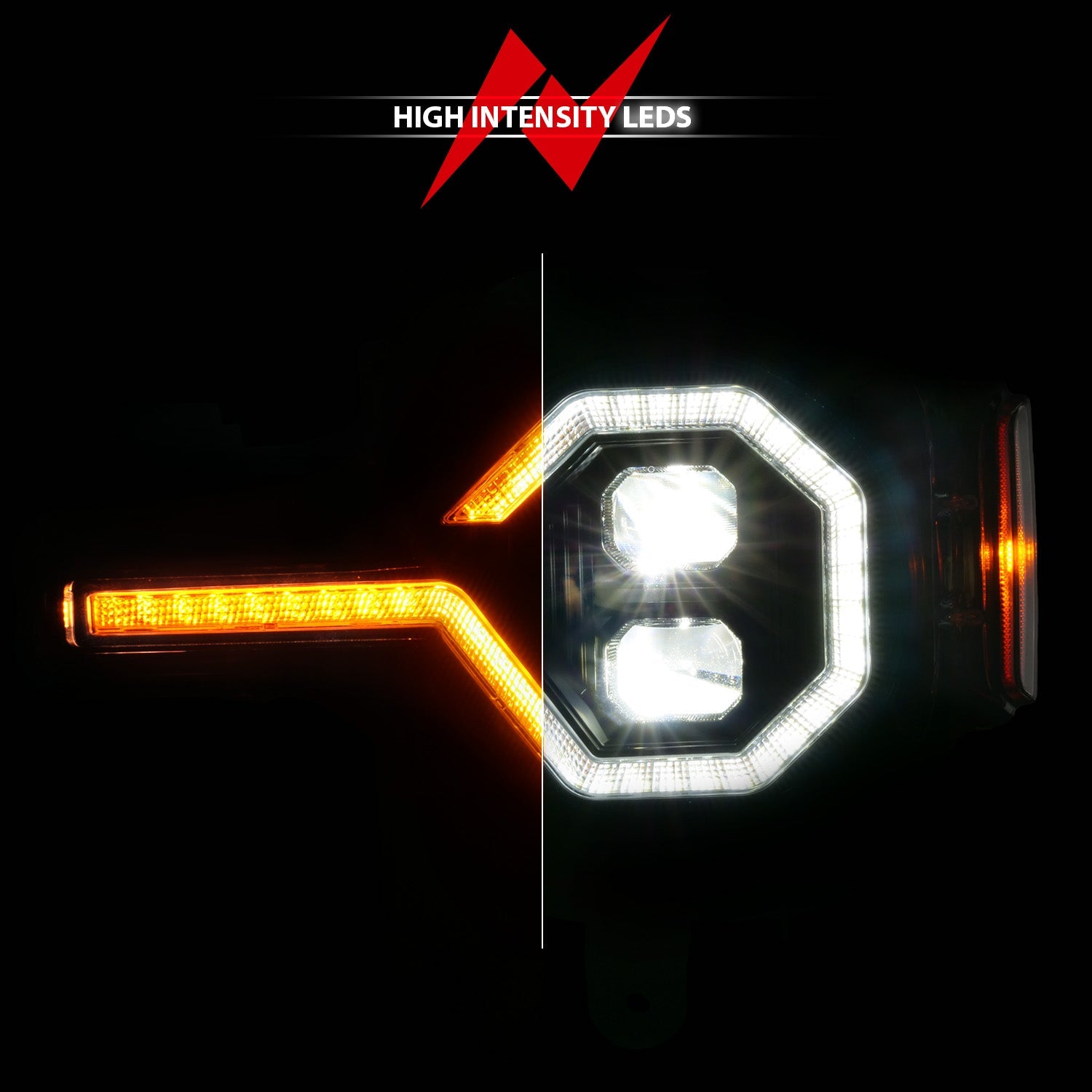 FORD BRONCO 21-26 Z-SERIES FULL LED PROJECTOR HEADLIGHTS BLACK W/ DRL SWITCH, INITIATION & SEQUENTIAL