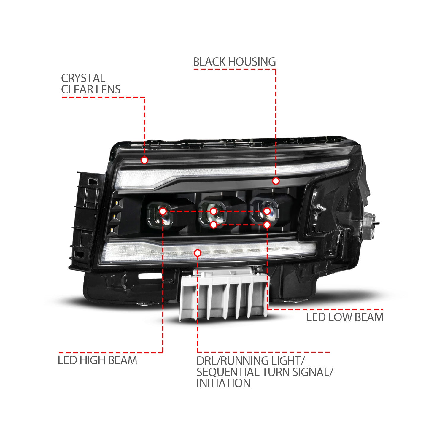 NISSAN FRONTIER 22-26 Z-SERIES FULL LED PROJECTOR HEADLIGHTS BLACK W/ DRL SWITCH & INITIATION