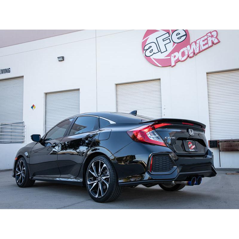 aFe Takeda 2.5in 304 SS Cat-Back Exhaust System w/ Blue Tips 17-20 Honda Civic Si Sedan I4 1.5L-SR1 Performance