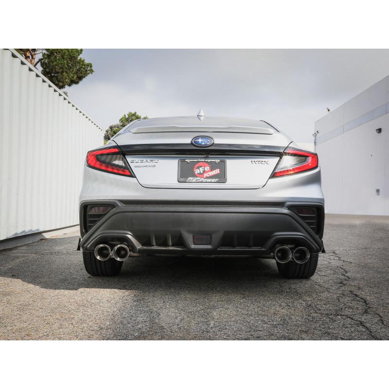 aFe POWER Takeda 3in to 2-1/2in 304 SS Cat-Back Exhaust w/ Polished Tips 22-23 Subaru WRX H4-2.4L(t)-SR1 Performance