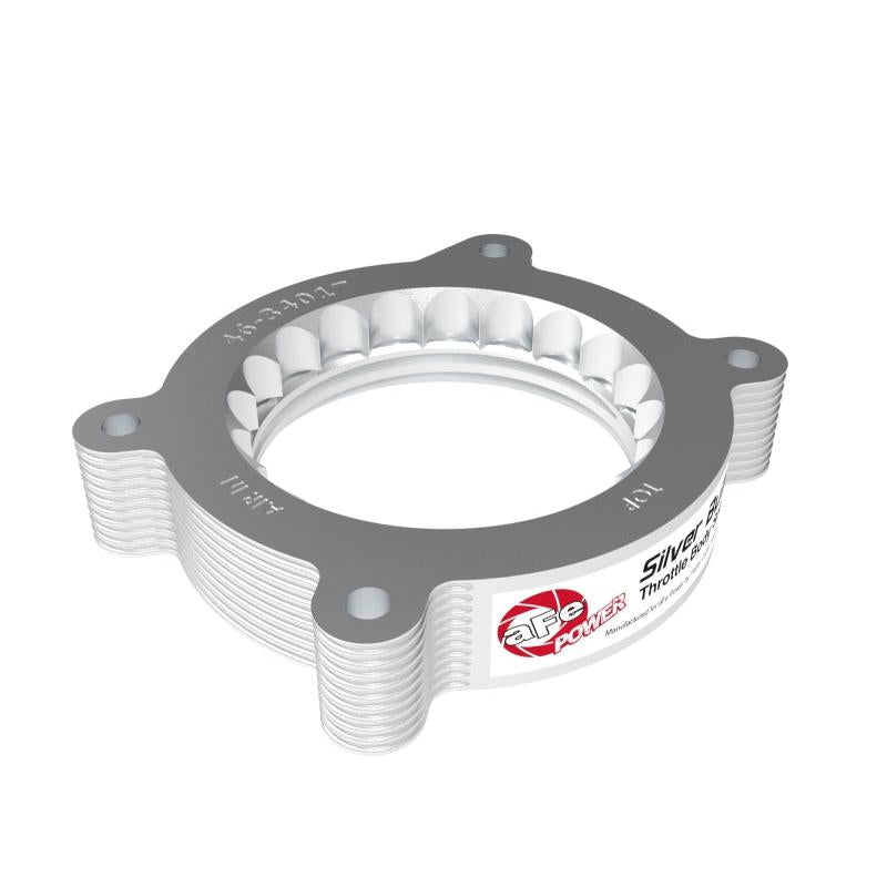 aFe 2020 Vette C8 Silver Bullet Aluminum Throttle Body Spacer Works w/ Factory Intake Only - Silver-SR1 Performance