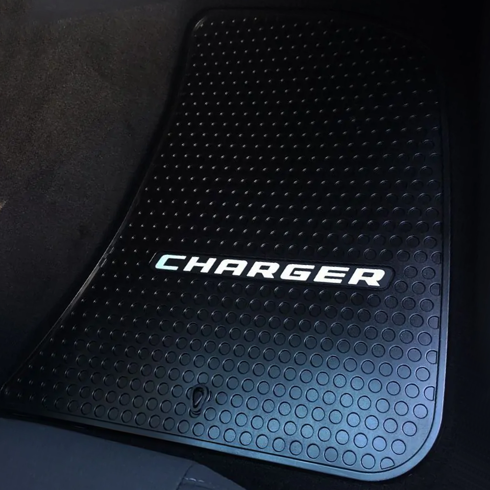 Lloyd Mats Custom-Fit All-Weather Rubber Mats for Charger 2011-ON with Silver Logo
