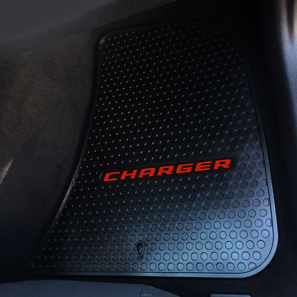 Lloyd Mats Custom-Fit All-Weather Rubber Mats for Charger 2011-ON with Red Logo